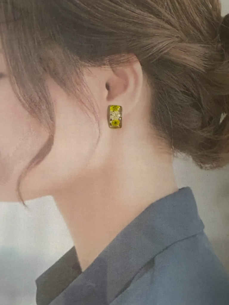 不死川実弥 不死川玄弥 モチーフ イメージ ドライフラワー かすみ草 ピアス イヤリング