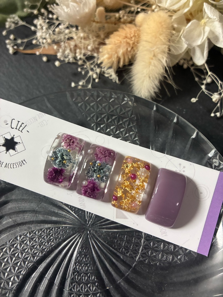 不死川実弥 不死川玄弥 モチーフ イメージ ドライフラワー かすみ草 ピアス イヤリング