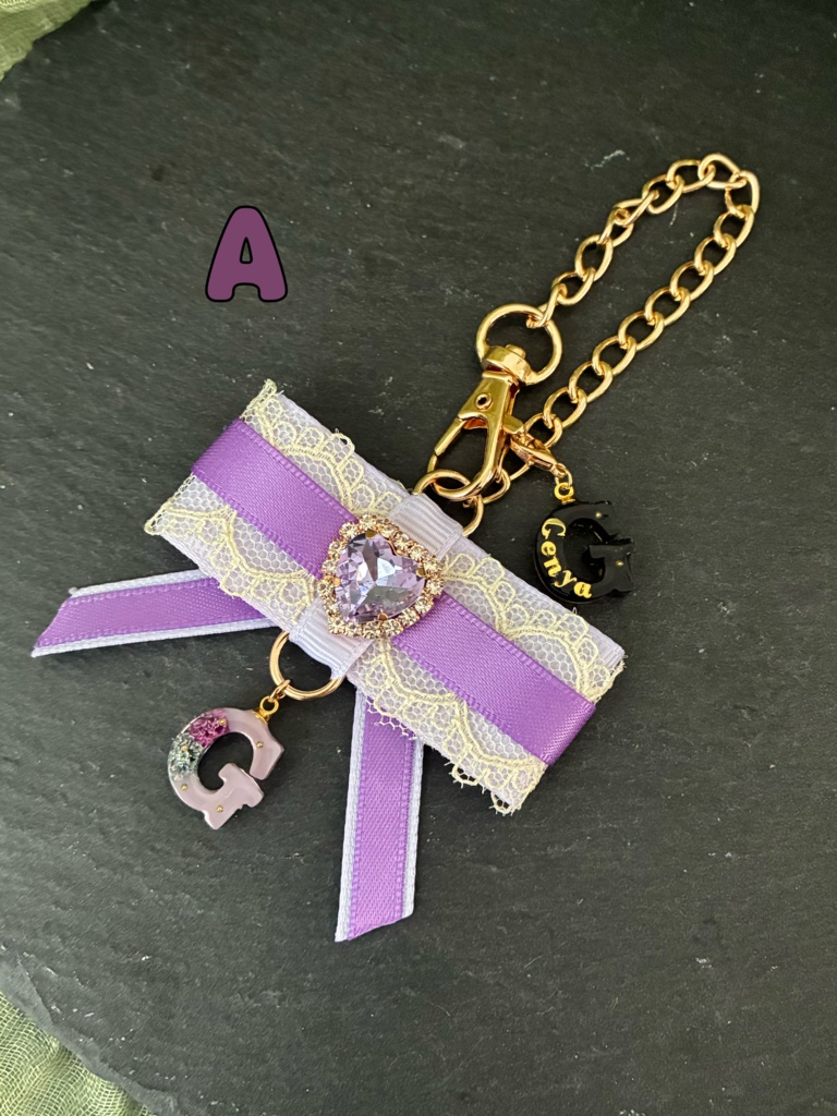 鬼滅の刃 不死川実弥 不死川玄弥 イメージ モチーフ バッグチャーム イニシャル リボン