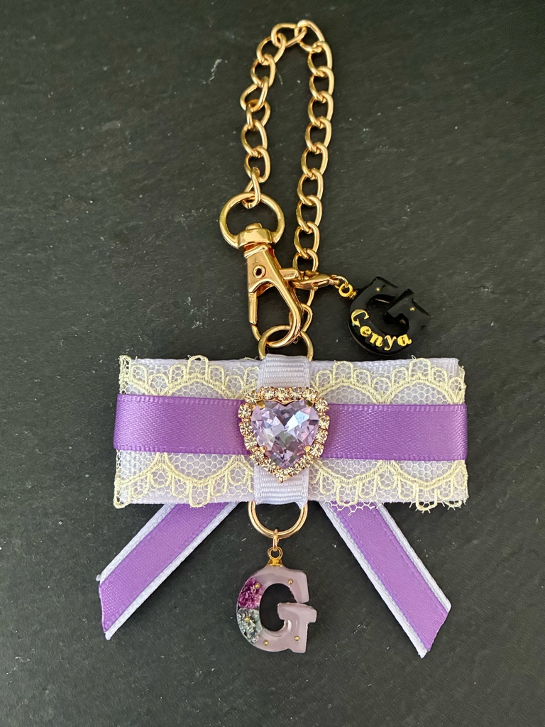 鬼滅の刃 不死川実弥 不死川玄弥 イメージ モチーフ バッグチャーム イニシャル リボン