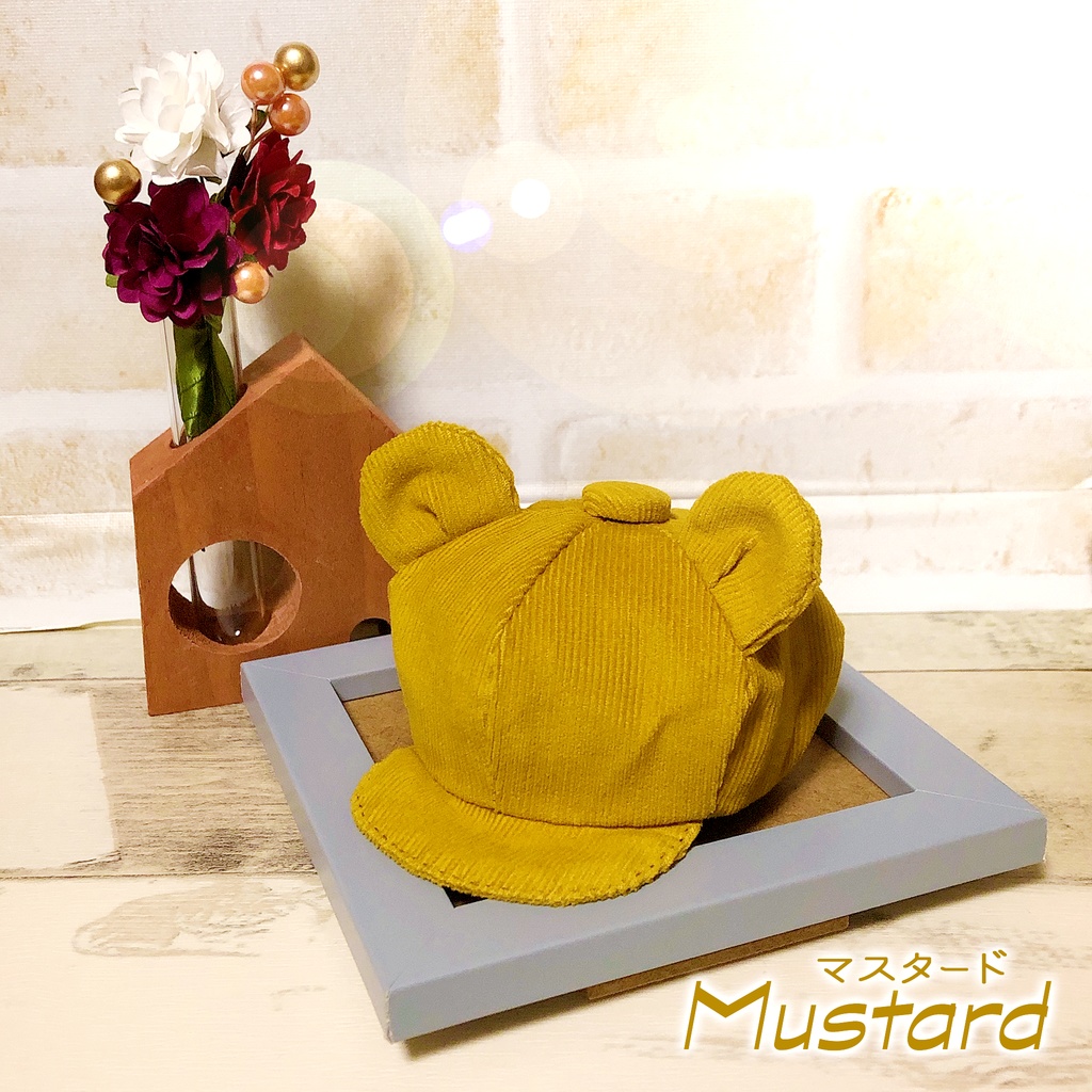 くま耳キャスケット〜コーデュロイ〜