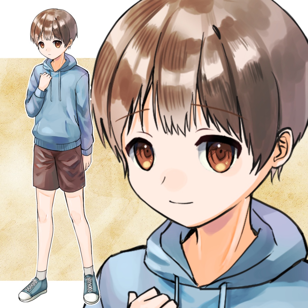 【表情10種】内向的な男の子