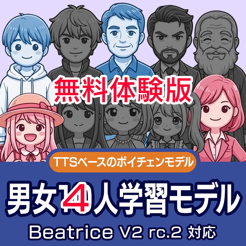 【無料体験版】Beatrice2 男女10人学習モデル niel's Voice10 【サンプル】