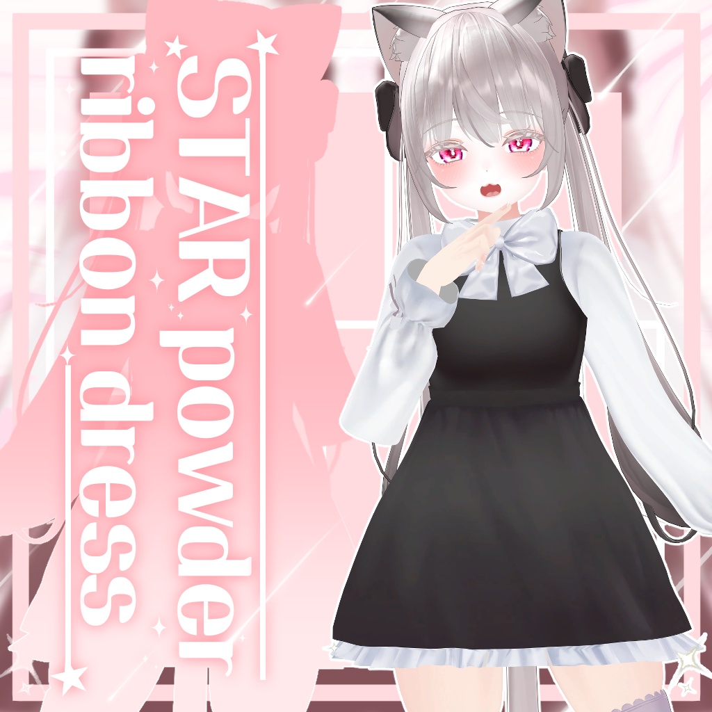 [Maya] star powder ribbon dress