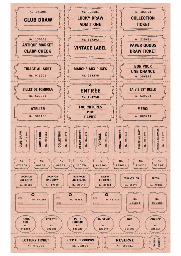 KPC No.1 Vintage Ticket Sheet