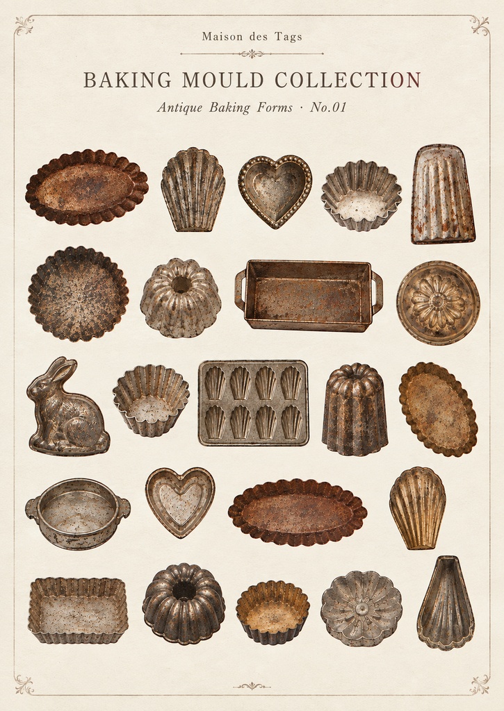 Maison des Tags BAKING MOULD COLLECTION Antique Baking Forms · No.01