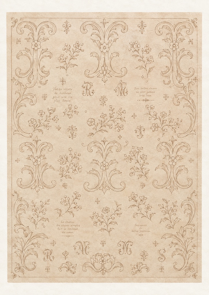 Vintage Embroidery Pattern｜アンティーク刺繍図案ペーパー