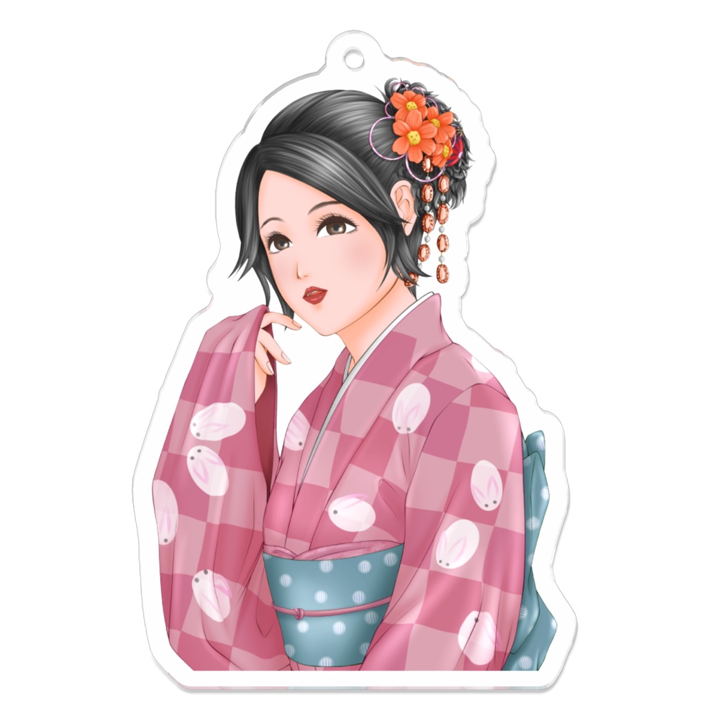 ざくろ アクリルキーホルダー70×70(mm)