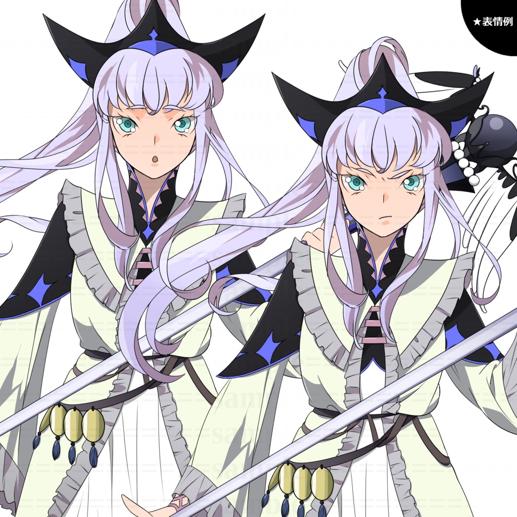 【立ち絵素材】魔法使いの女性【表情6種】