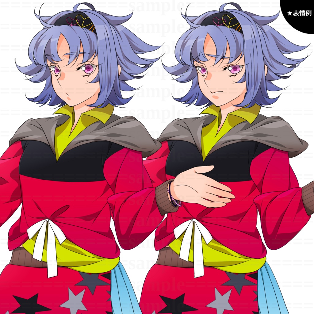 【立ち絵素材】赤いパーカーの女性【表情6種】