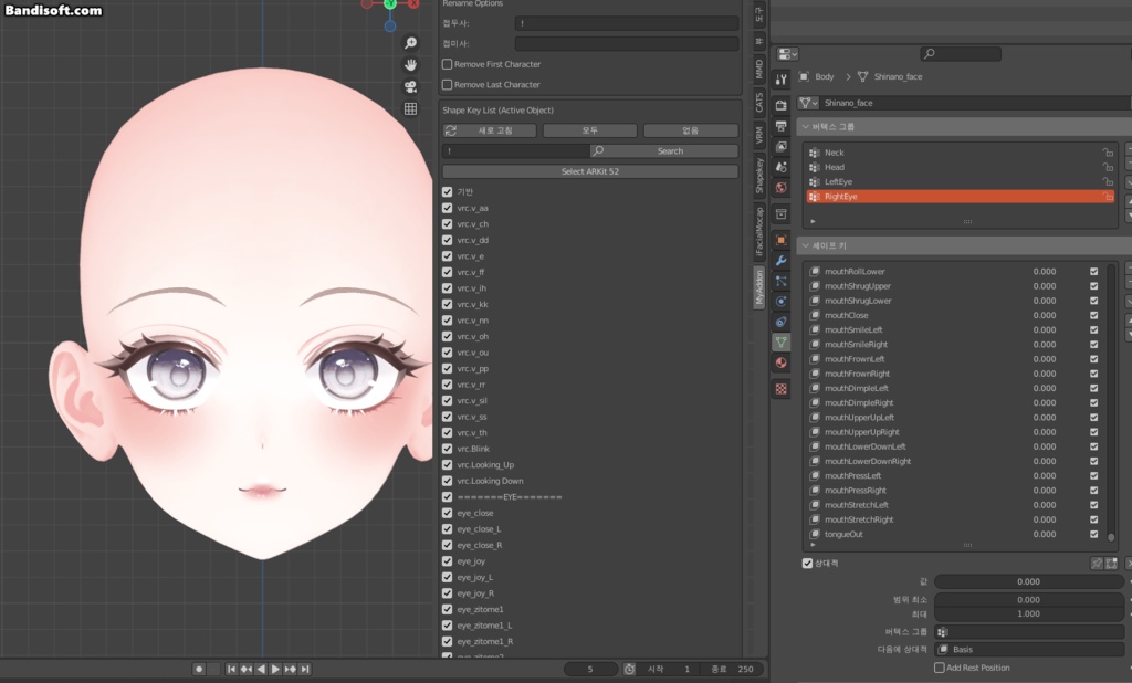 【Free】 Blender ShapeKey Renamer