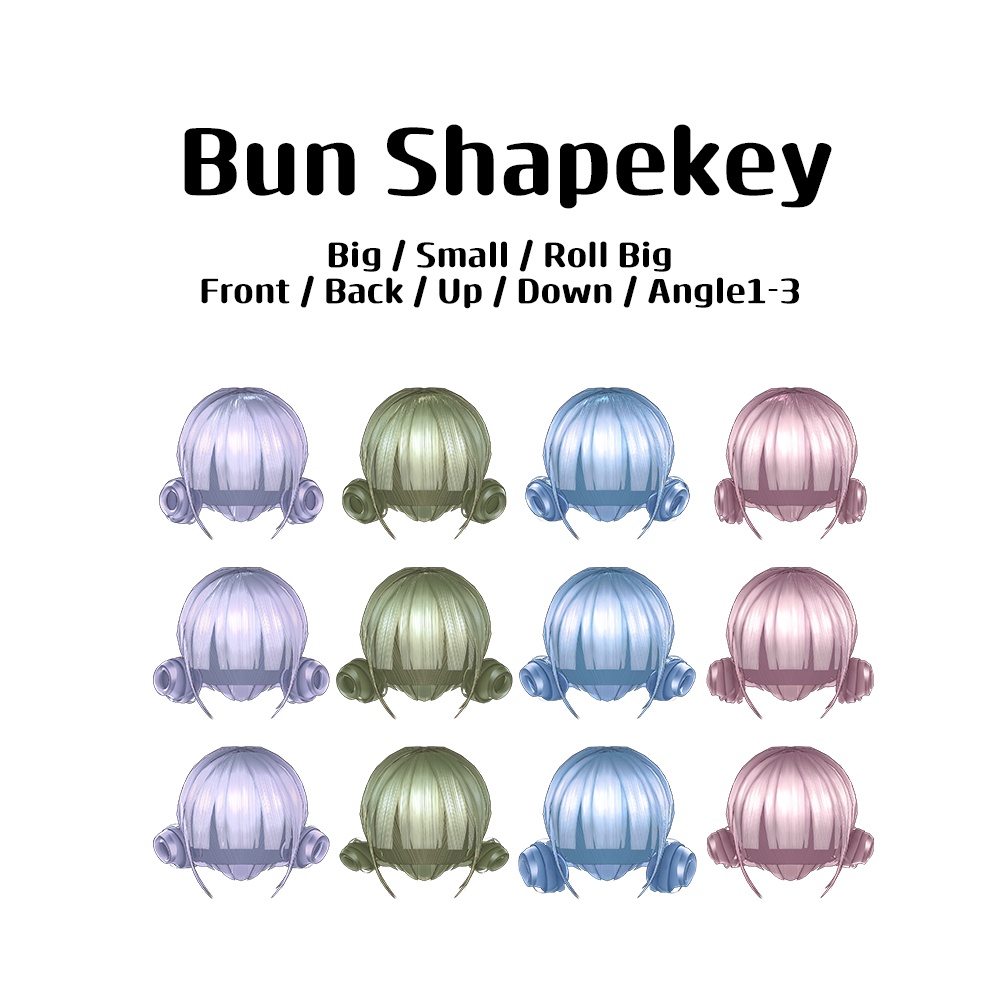 【10アバター対応】 Natural Bun Hair