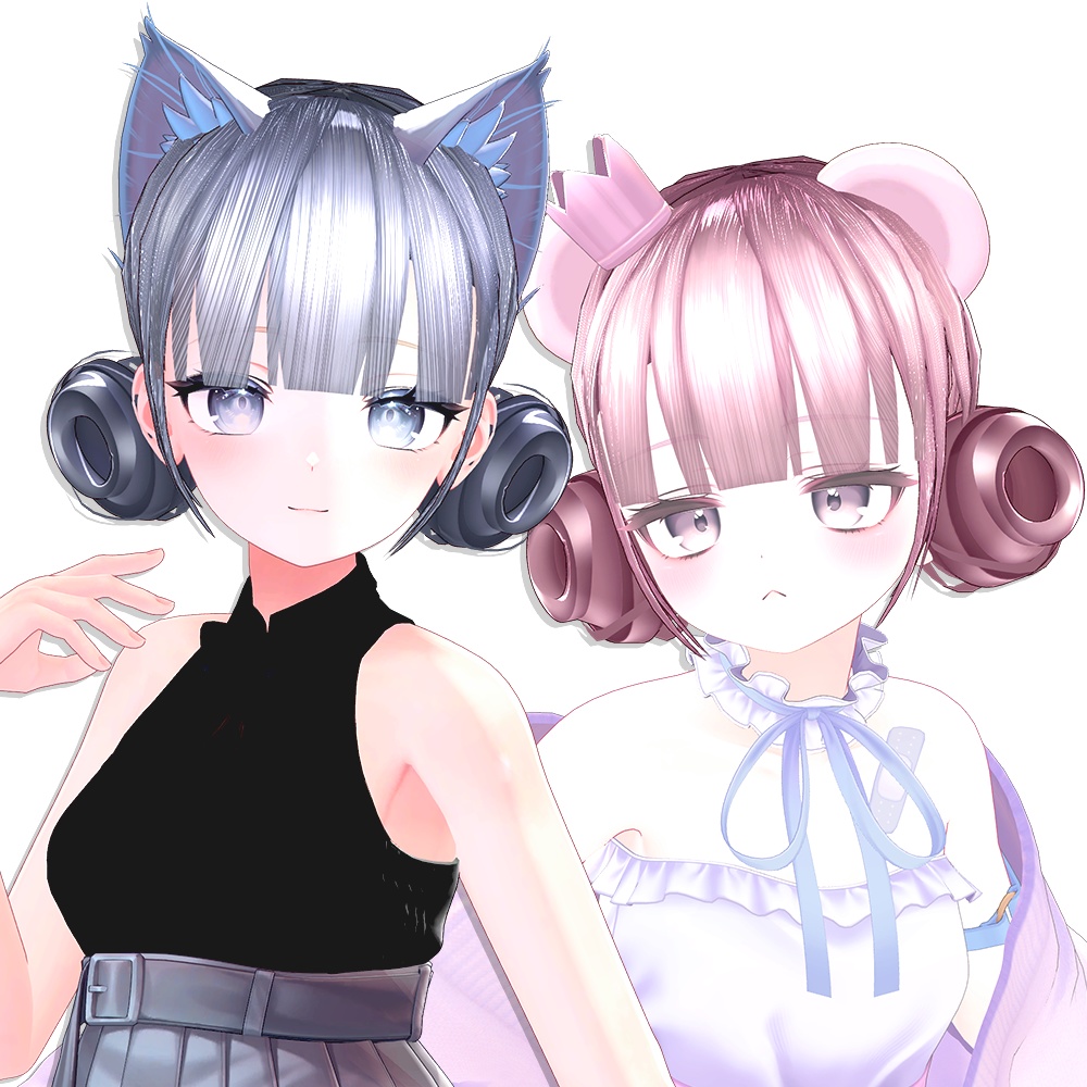 【10アバター対応】 Natural Bun Hair