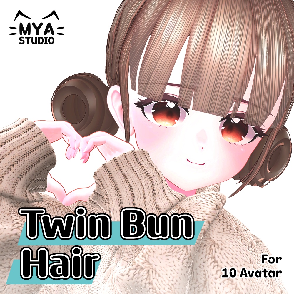 【10アバター対応】 Natural Bun Hair