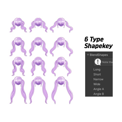 【10アバター対応】 S Wavy Twin Tail