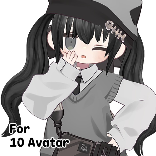 【10アバター対応】 S Wavy Twin Tail