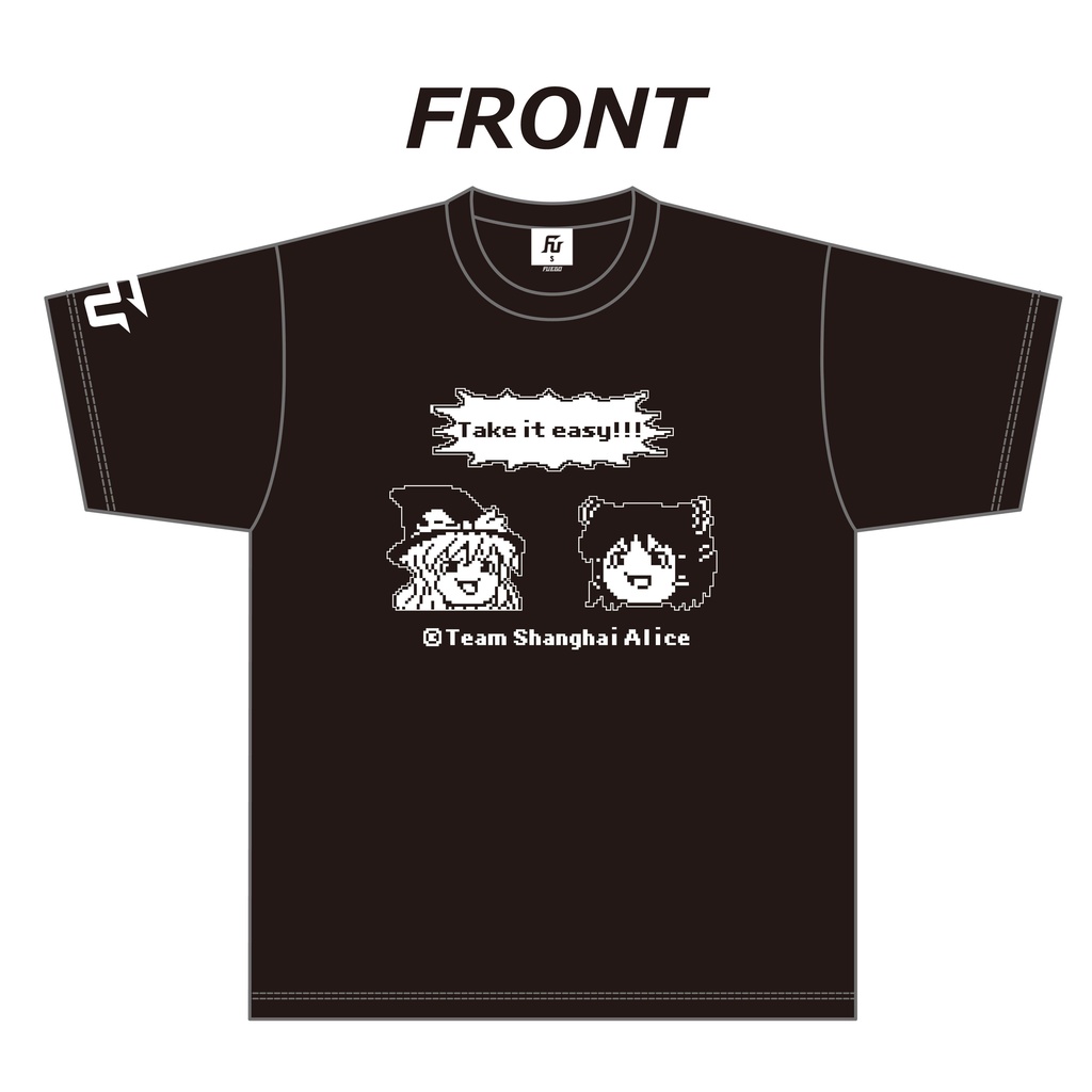 "NEW" ゆっくり霊夢&魔理沙 FUEGOコラボレーションTシャツ(黒)
