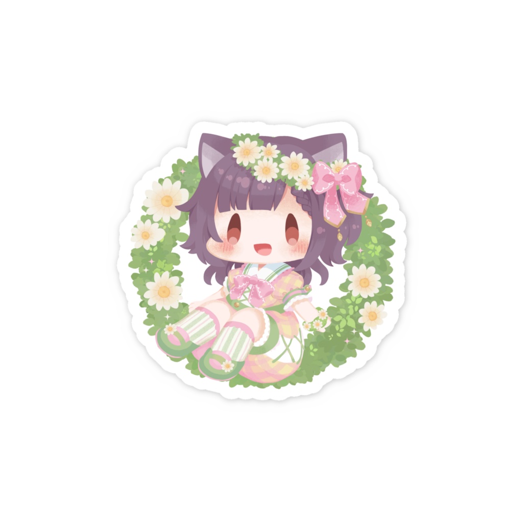 フラワーむぎゅべースマホステッカー