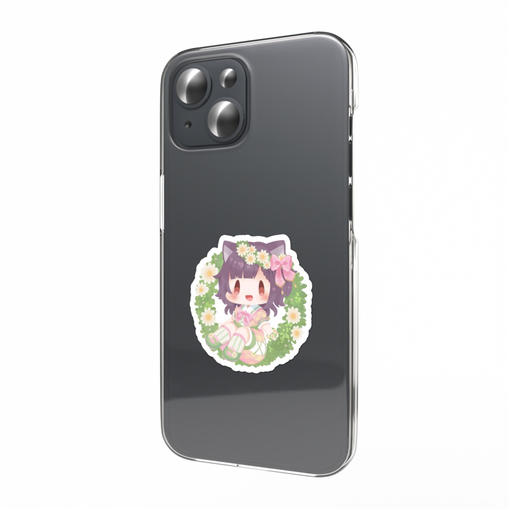 フラワーむぎゅべースマホステッカー