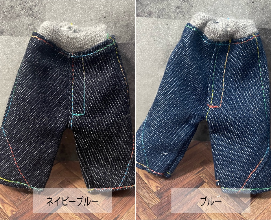 ステッチが見えるダボっとジーンズ