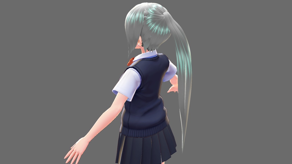 Vroid ポニーテール 白 Teo工房 Booth