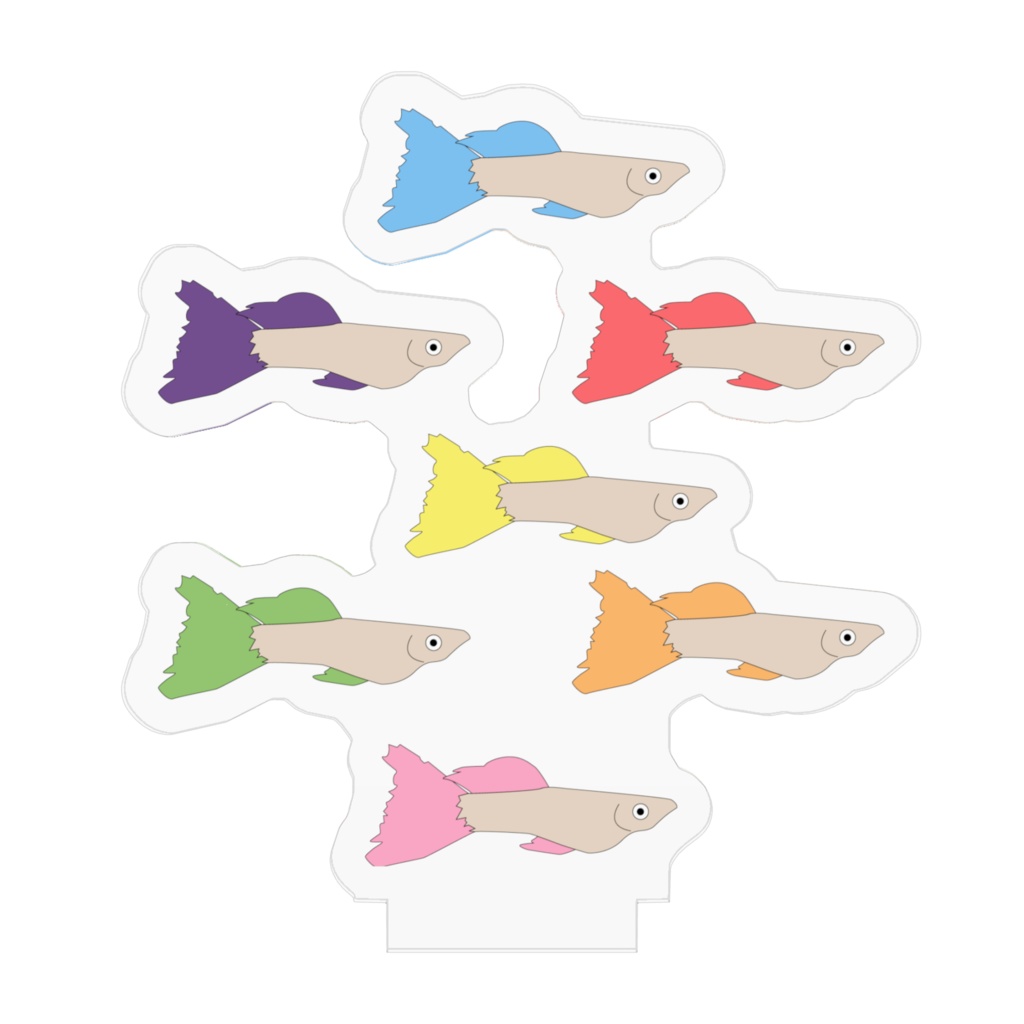 なないろグッピーのアクリルフィギュア