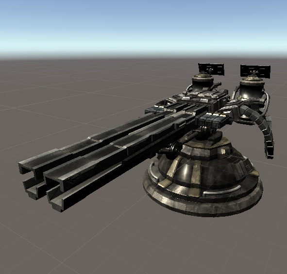 3Dモデル_サイバーパンクなレールガン(大砲)