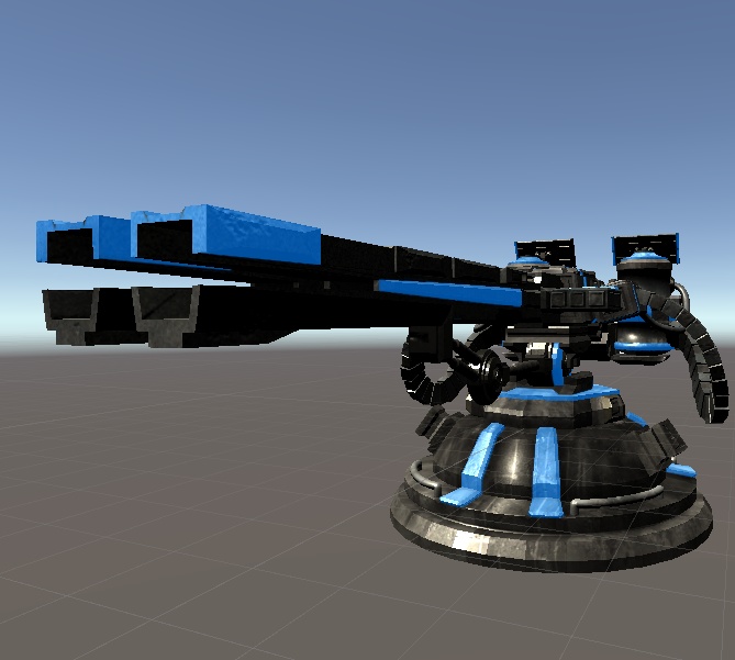 3Dモデル_サイバーパンクなレールガン(大砲)