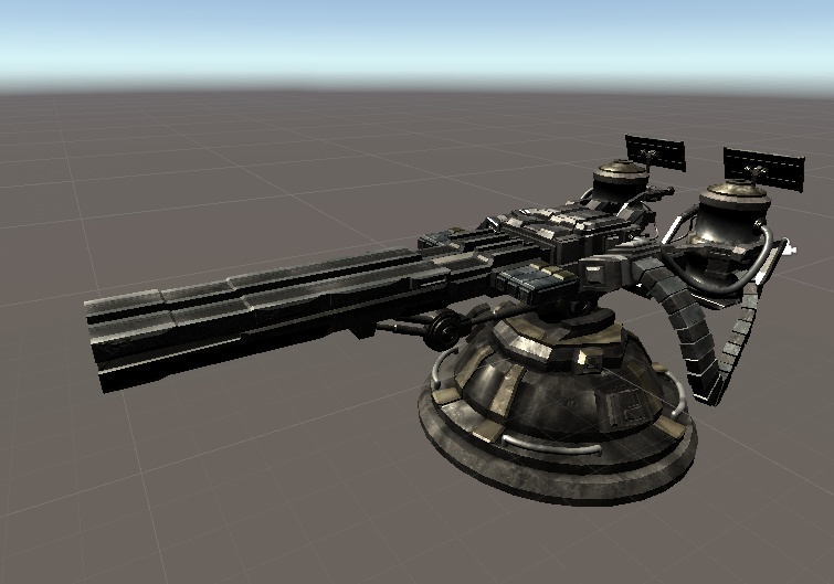 3Dモデル_サイバーパンクなレールガン(大砲)