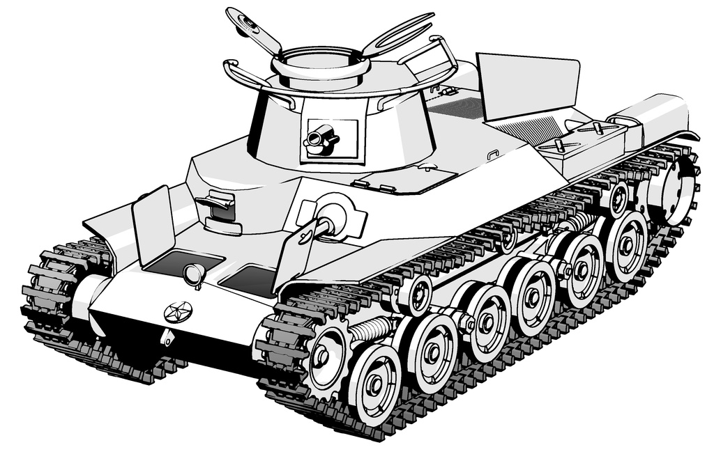 【クリップスタジオ】九七式戦車3Dモデル