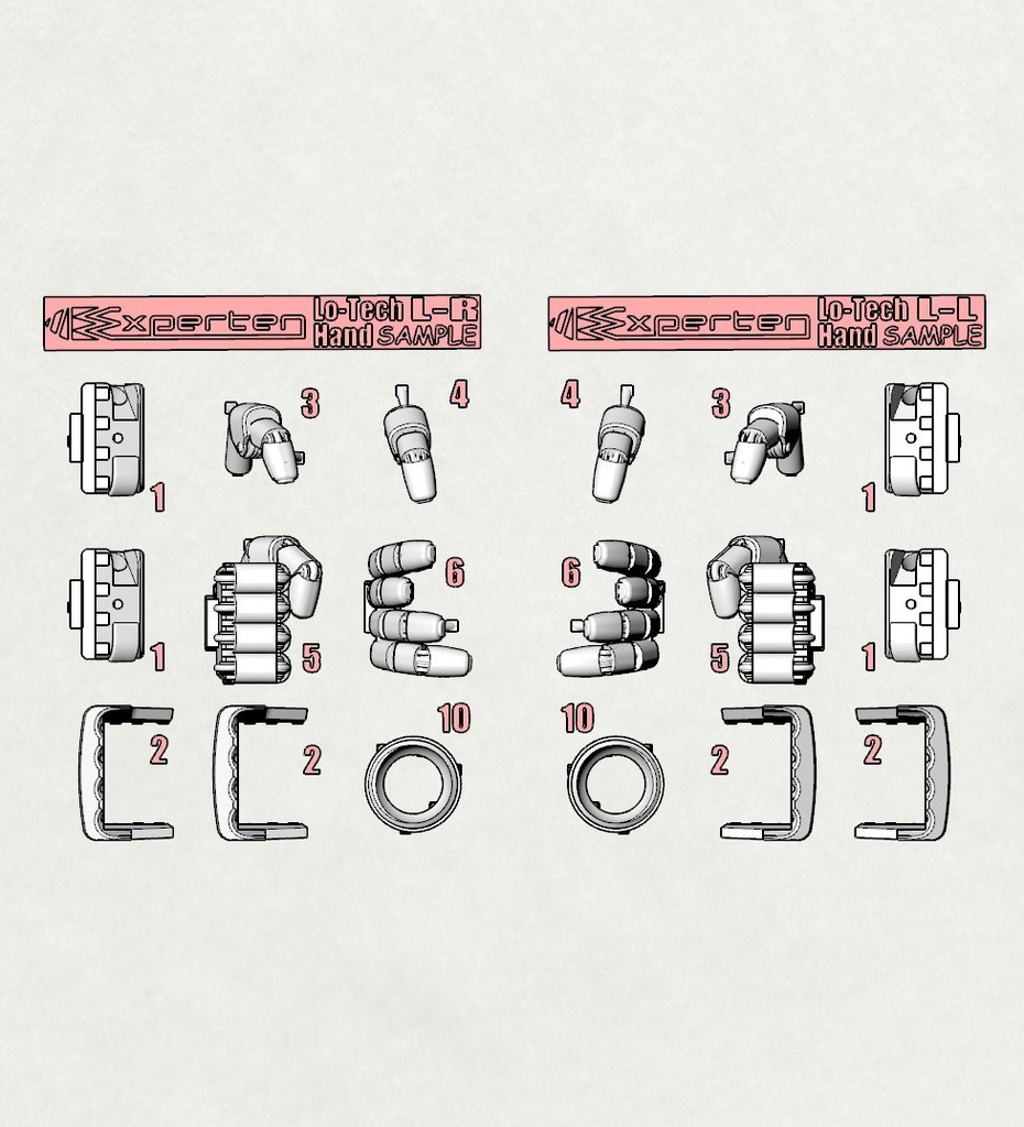 Lo-Tech Hand (L-size)お試し版STLデーター(期間限定)