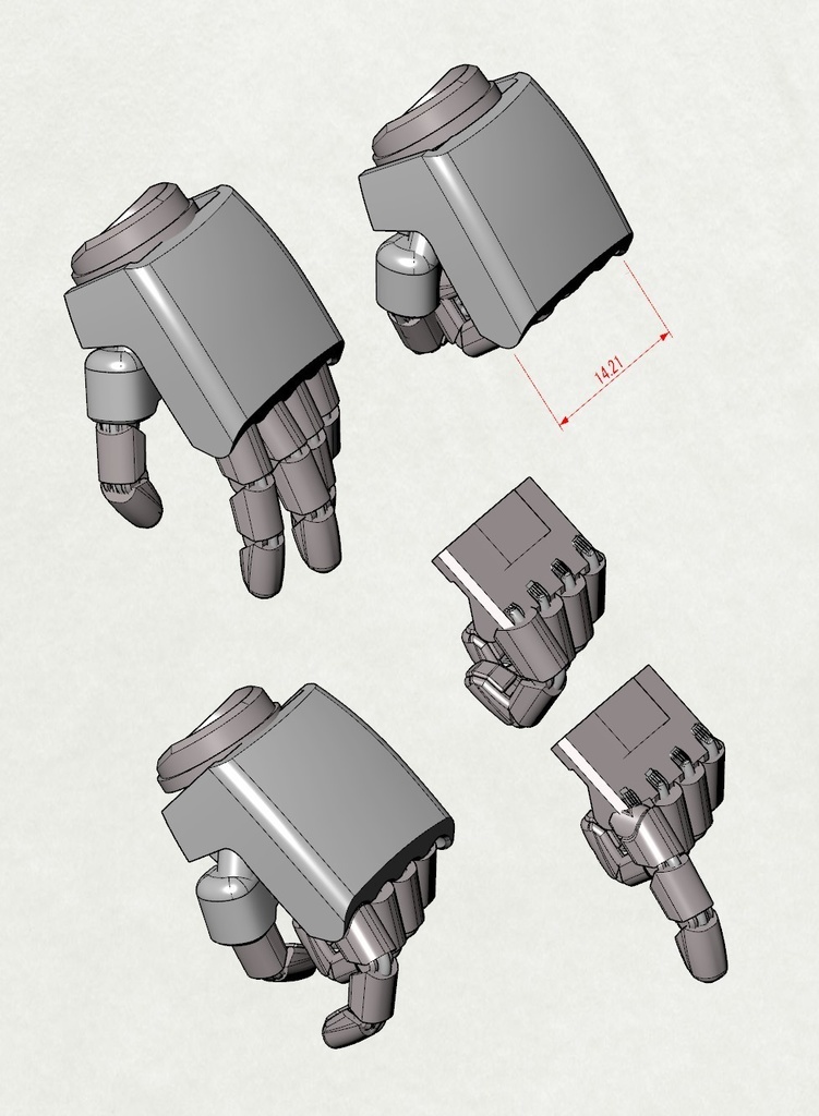Lo-Tech Hand (L-size) STLデーター