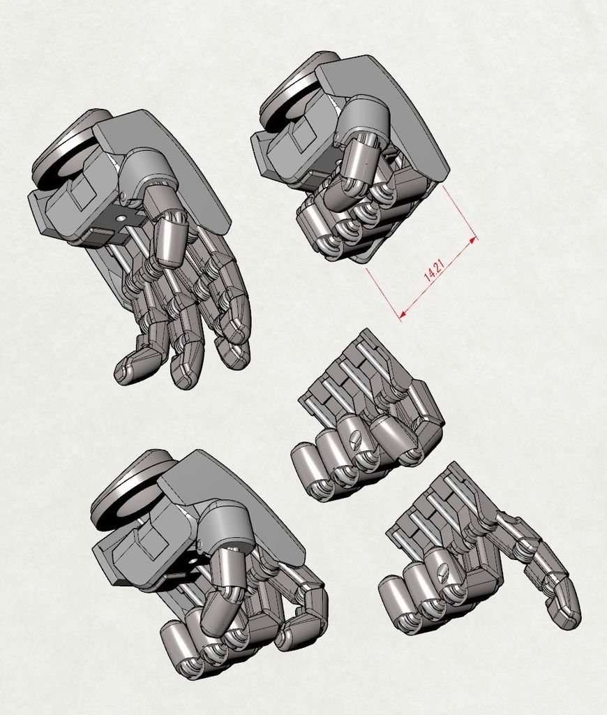 Lo-Tech Hand (L-size) 3Dプリンタ出力品