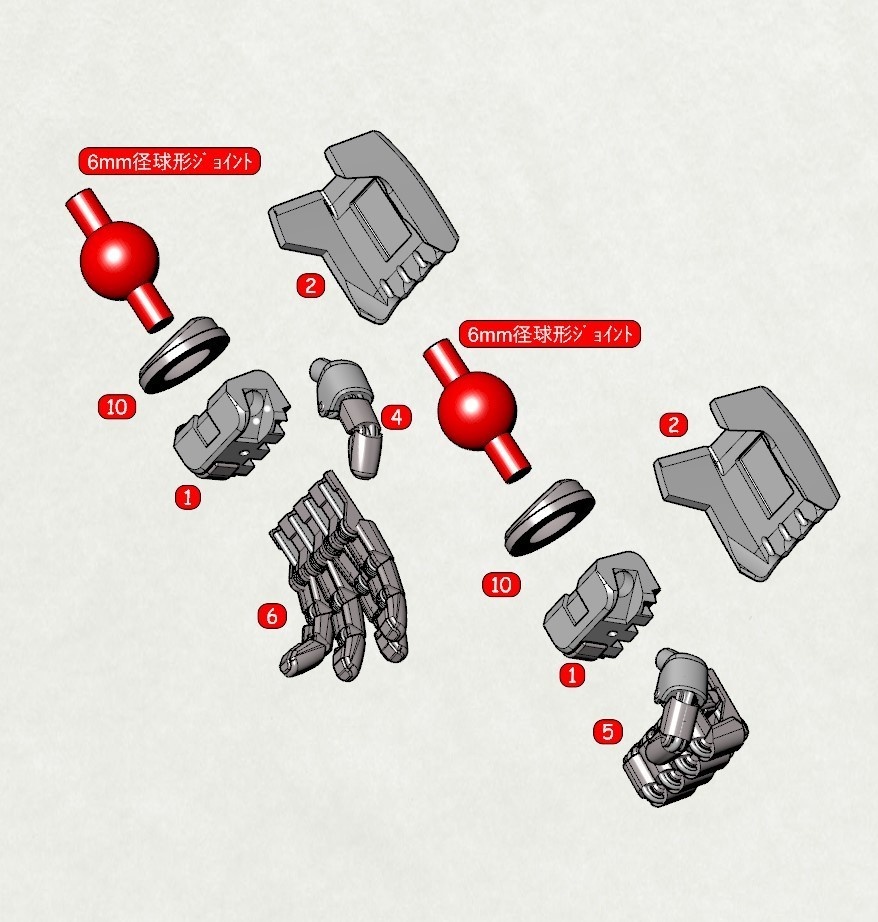 Lo-Tech Hand 3Dプリンタ出力品