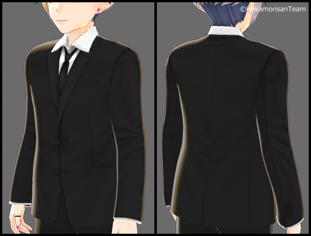 【正式版対応】Black suit (unisex) Costume Texture for VRoid