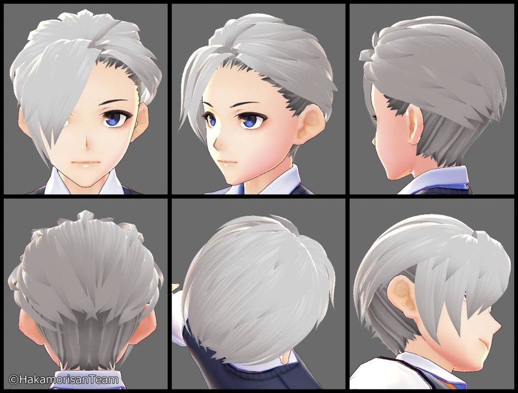 【正式版対応】Asymmetric Two Block (unisex) Hair Preset for VRoid