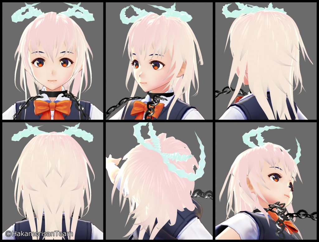 【正式版対応】High layer wolf cut horns and chains included (unisex) Hair Preset for VRoid
