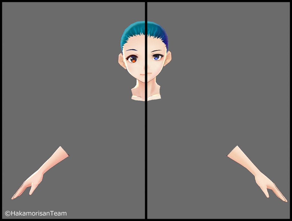 【ベータ版用】【無料】長袖用削減肌(女性用&男性用) VRoid用肌テクスチャ