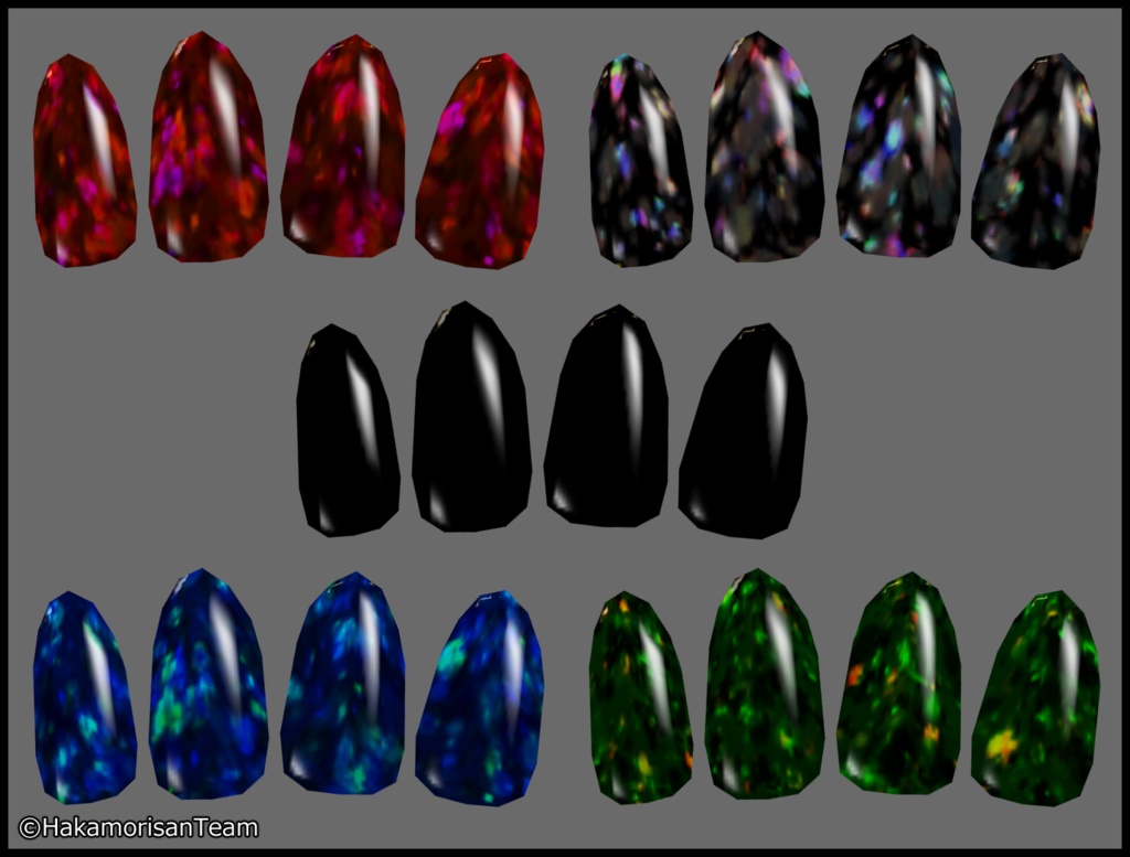 【無料】Nail tips (10 colors) Skin texture for VRoid