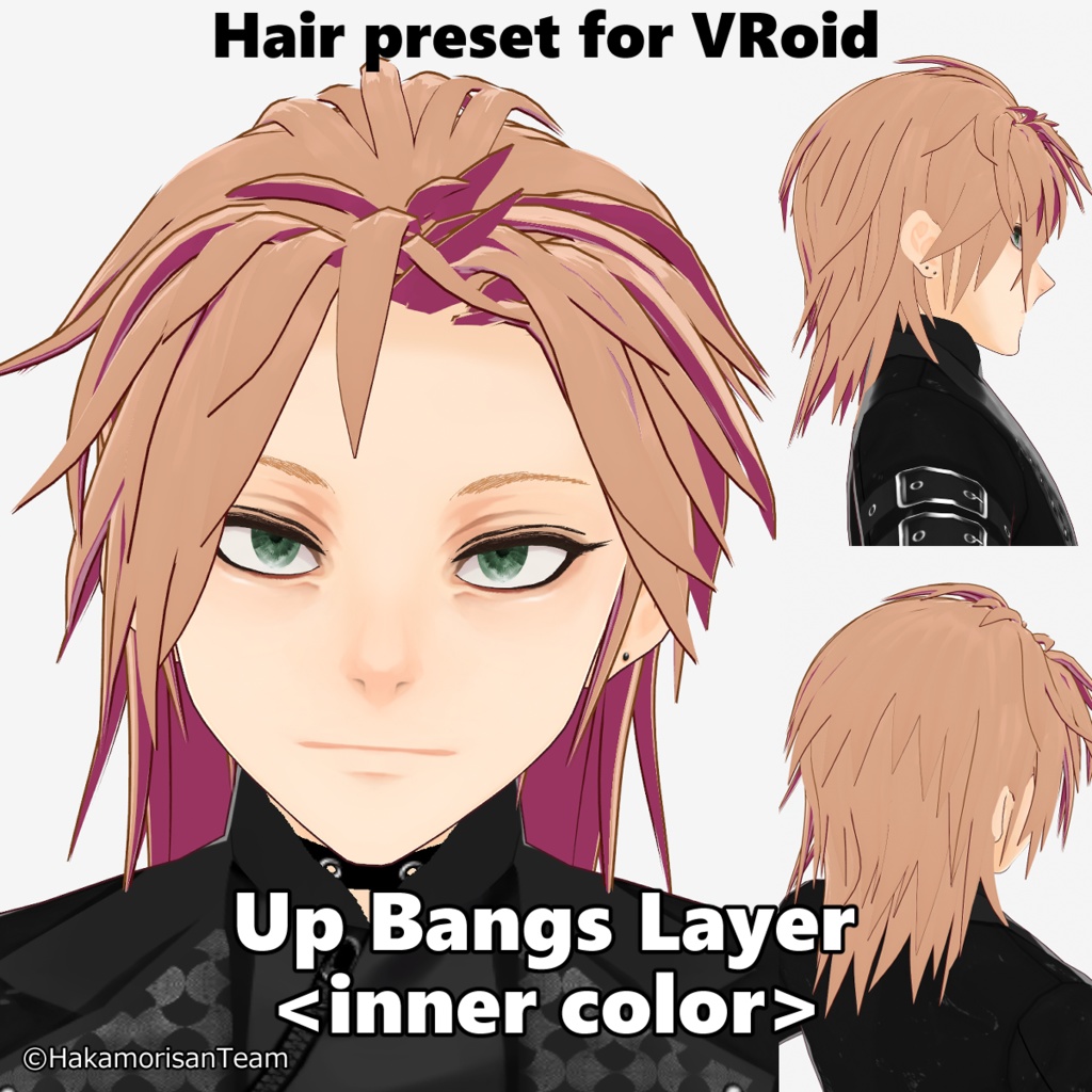 Up Bangs Layer <inner color> (unisex) Hair preset for VRoid