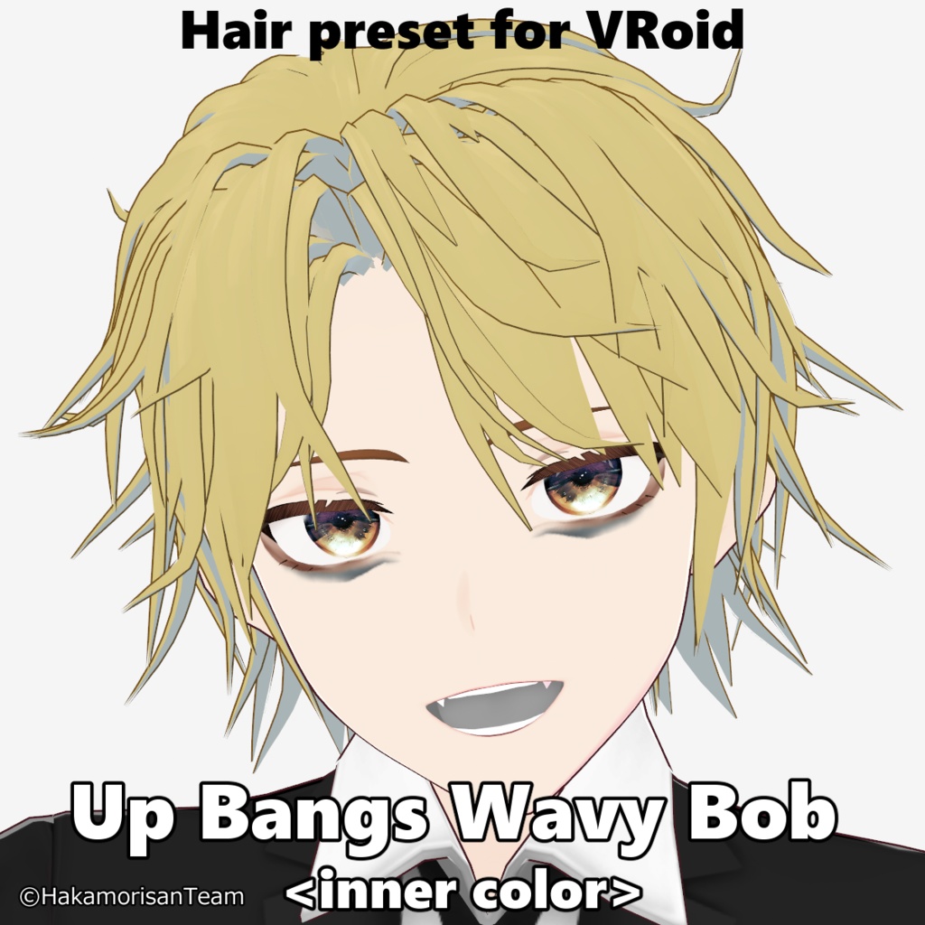 Up Bangs Wavy Bob <inner color> (unisex) Hair preset for VRoid