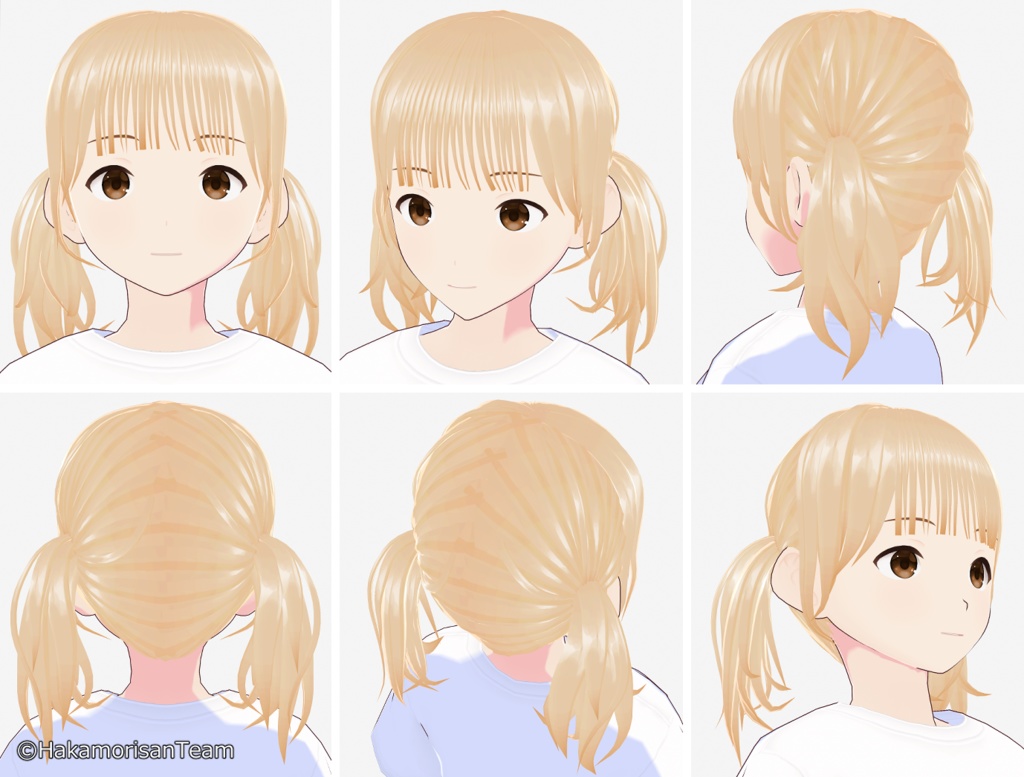 Wispy Bangs Twin Tails (unisex) Hair preset for VRoid