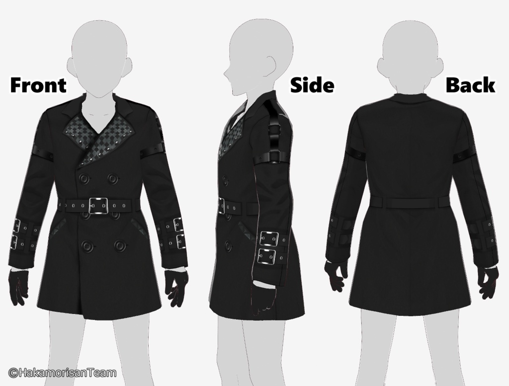 Gothic punk coat (unisex) Costume Texture for VRoid