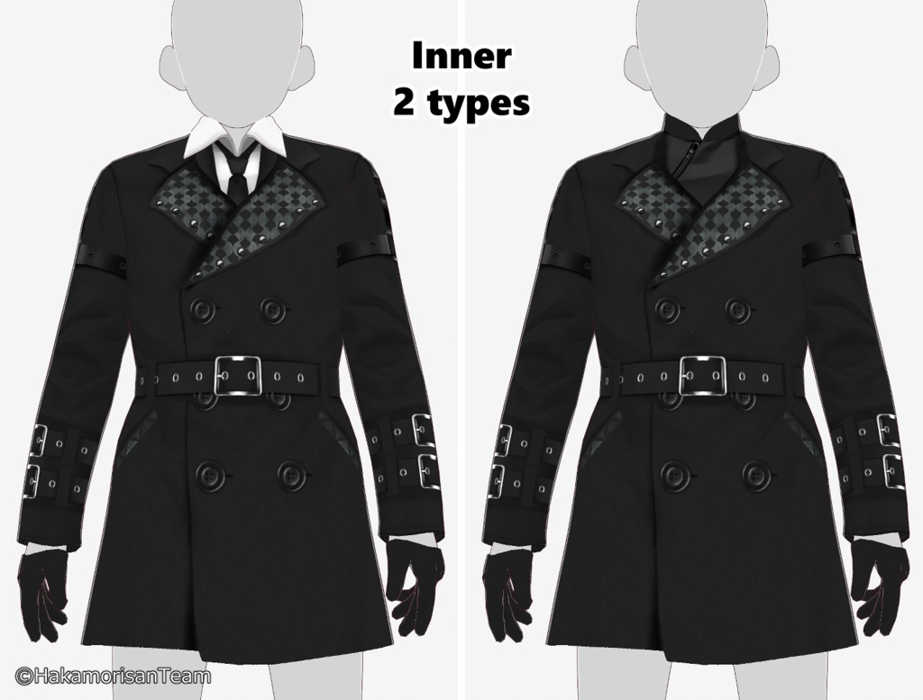 Gothic punk coat (unisex) Costume Texture for VRoid
