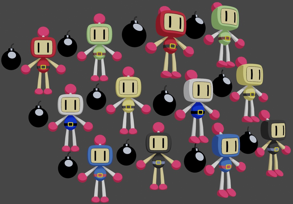 ボンバーマン - 複数の色 | Bomberman - Multiple colors