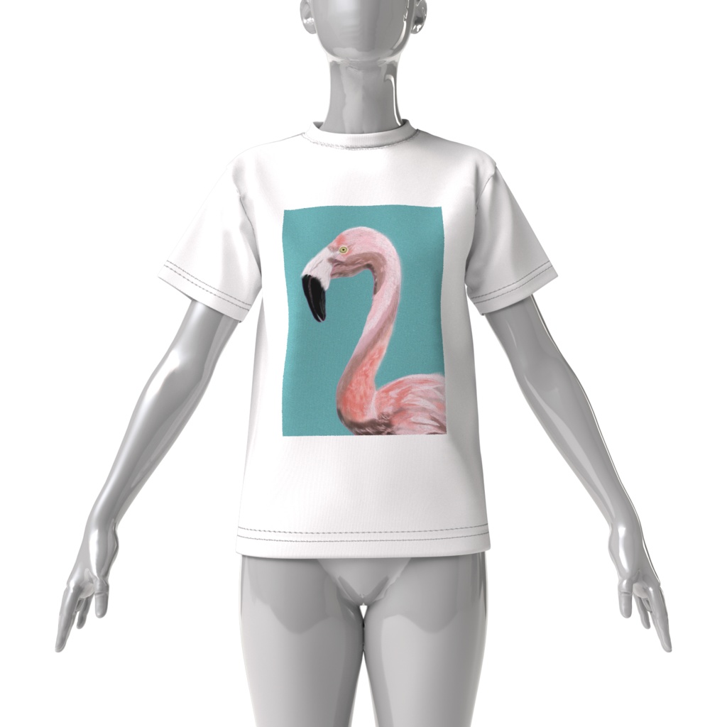 フラミンゴ ビッグシルエットTシャツ kawauchi