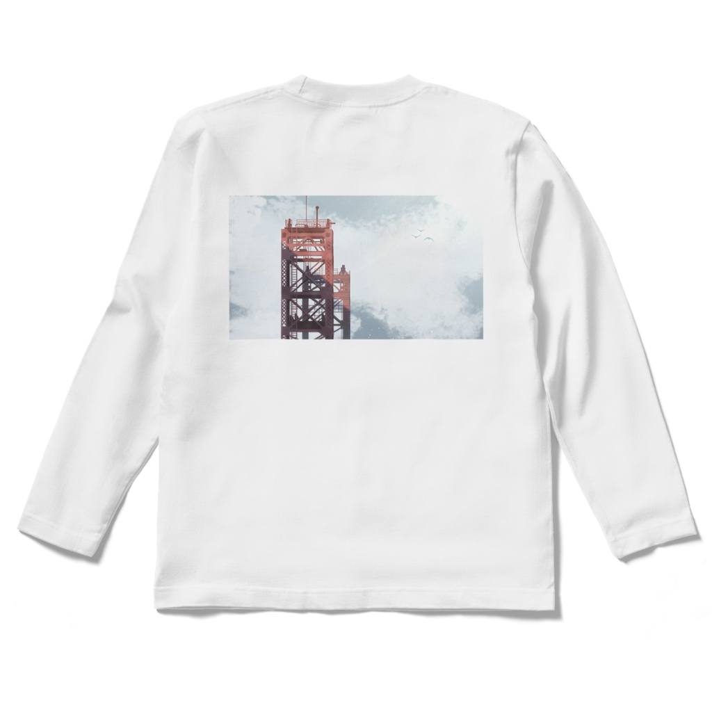 ロングスリーブTシャツ背面プリント　kawauchi