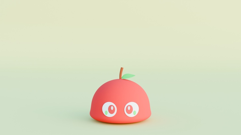 【オリジナル3Dマスコットキャラクター】りんご