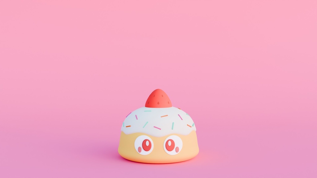【オリジナル3Dマスコットキャラクター】ケーキ