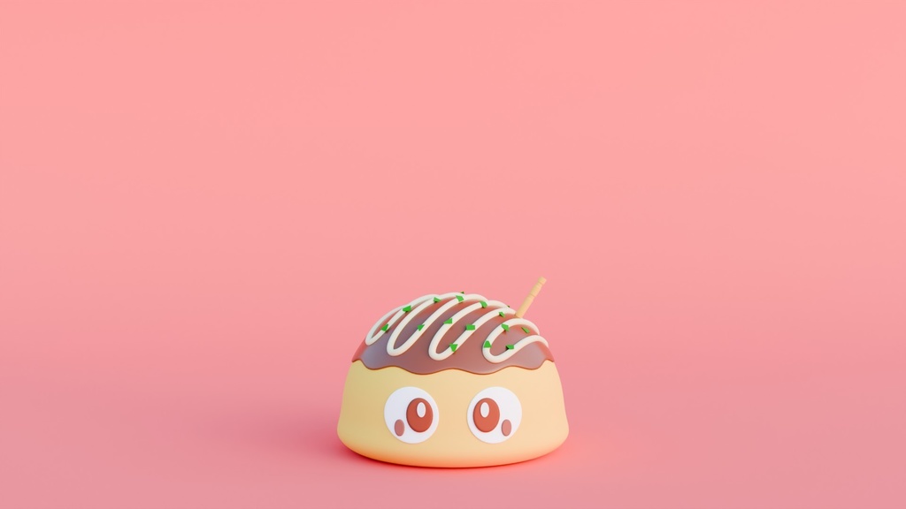 【オリジナル3Dマスコットキャラクター】たこ焼き